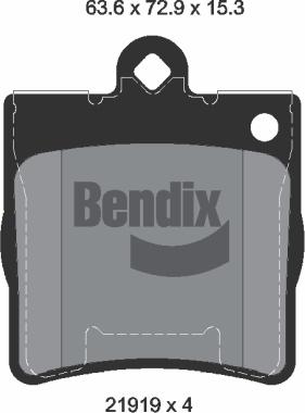 BENDIX Braking BPD1223 — Zestaw klocków hamulcowych, hamulce tarczowe