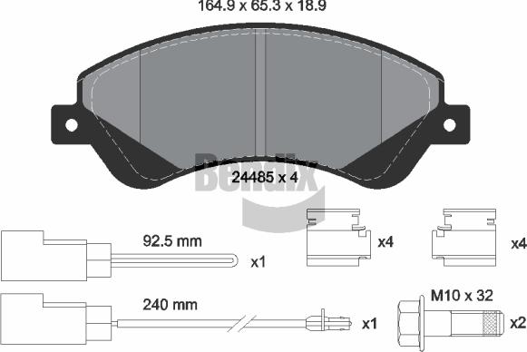 BENDIX Braking BPD1275 — Zestaw klocków hamulcowych, hamulce tarczowe