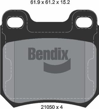 BENDIX Braking BPD1744 — Zestaw klocków hamulcowych, hamulce tarczowe