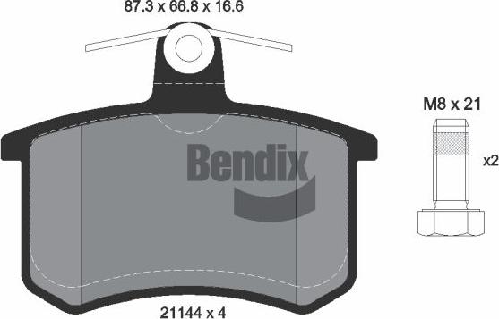 BENDIX Braking BPD1753 — Zestaw klocków hamulcowych, hamulce tarczowe