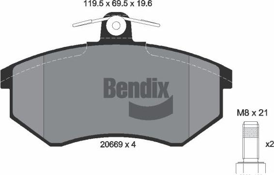BENDIX Braking BPD1718 — Zestaw klocków hamulcowych, hamulce tarczowe