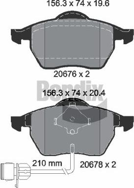 BENDIX Braking BPD1720 — Zestaw klocków hamulcowych, hamulce tarczowe