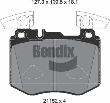 BENDIX Braking BPD2455 — Zestaw klocków hamulcowych, hamulce tarczowe