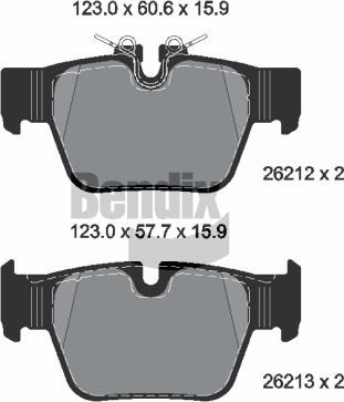 BENDIX Braking BPD2481 — Zestaw klocków hamulcowych, hamulce tarczowe