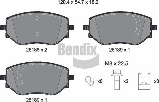 BENDIX Braking BPD2420 — Zestaw klocków hamulcowych, hamulce tarczowe