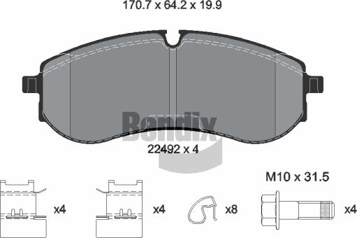 BENDIX Braking BPD2471 — Zestaw klocków hamulcowych, hamulce tarczowe