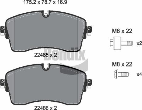 BENDIX Braking BPD2472 — Zestaw klocków hamulcowych, hamulce tarczowe