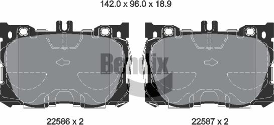 BENDIX Braking BPD2591 — Zestaw klocków hamulcowych, hamulce tarczowe