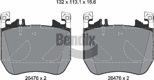 BENDIX Braking BPD2549 — Zestaw klocków hamulcowych, hamulce tarczowe