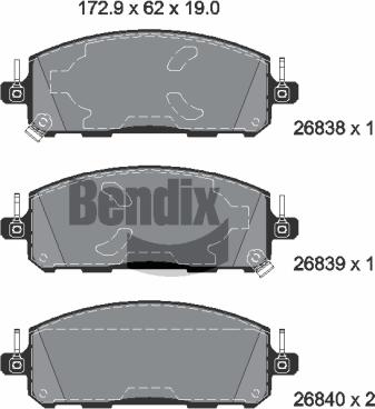 BENDIX Braking BPD2541 — Zestaw klocków hamulcowych, hamulce tarczowe