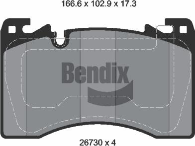 BENDIX Braking BPD2532 — Zestaw klocków hamulcowych, hamulce tarczowe
