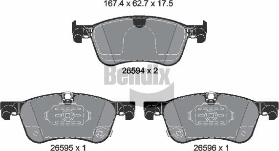 BENDIX Braking BPD2525 — Zestaw klocków hamulcowych, hamulce tarczowe