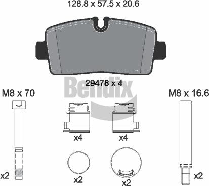 BENDIX Braking BPD2521 — Zestaw klocków hamulcowych, hamulce tarczowe