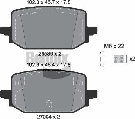 BENDIX Braking BPD2637 — Zestaw klocków hamulcowych, hamulce tarczowe