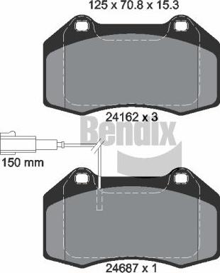 BENDIX Braking BPD2099 — Zestaw klocków hamulcowych, hamulce tarczowe