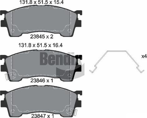 BENDIX Braking BPD2055 — Zestaw klocków hamulcowych, hamulce tarczowe