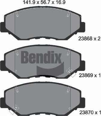 BENDIX Braking BPD2058 — Zestaw klocków hamulcowych, hamulce tarczowe