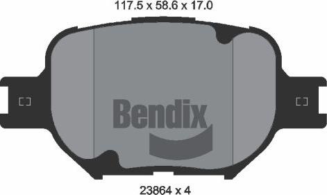 BENDIX Braking BPD2057 — Zestaw klocków hamulcowych, hamulce tarczowe