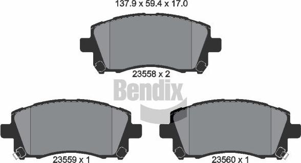 BENDIX Braking BPD2009 — Zestaw klocków hamulcowych, hamulce tarczowe