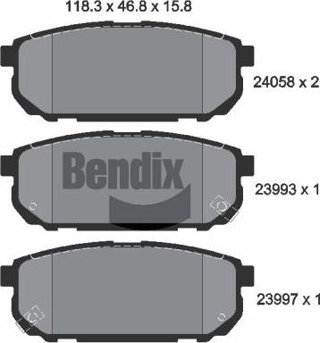 BENDIX Braking BPD2085 — Zestaw klocków hamulcowych, hamulce tarczowe
