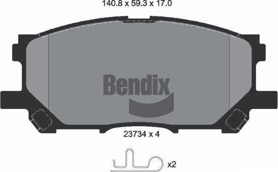 BENDIX Braking BPD2031 — Zestaw klocków hamulcowych, hamulce tarczowe