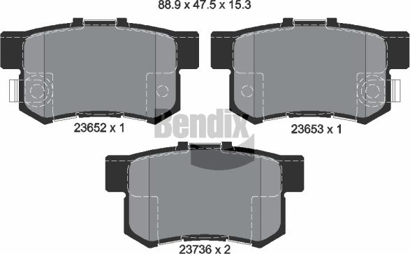 BENDIX Braking BPD2024 — Zestaw klocków hamulcowych, hamulce tarczowe