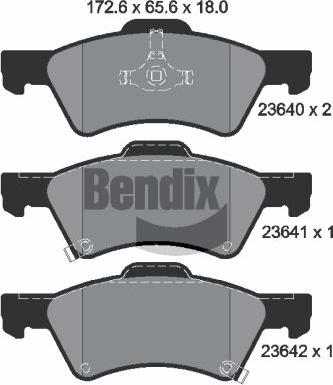 BENDIX Braking BPD2021 — Zestaw klocków hamulcowych, hamulce tarczowe