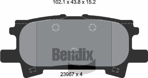 BENDIX Braking BPD2071 — Zestaw klocków hamulcowych, hamulce tarczowe