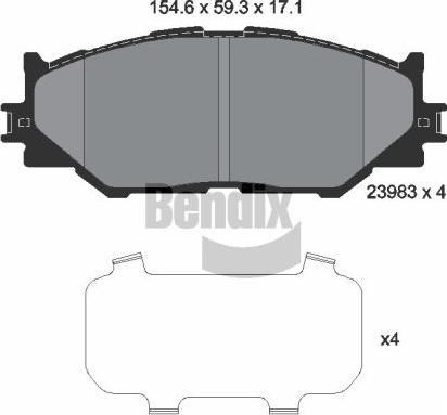 BENDIX Braking BPD2073 — Zestaw klocków hamulcowych, hamulce tarczowe