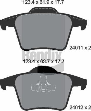 BENDIX Braking BPD2077 — Zestaw klocków hamulcowych, hamulce tarczowe