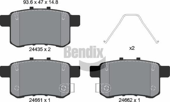 BENDIX Braking BPD2148 — Zestaw klocków hamulcowych, hamulce tarczowe