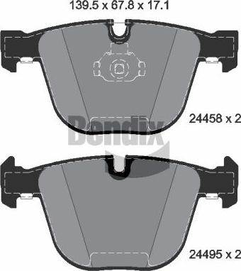 BENDIX Braking BPD2154 — Zestaw klocków hamulcowych, hamulce tarczowe