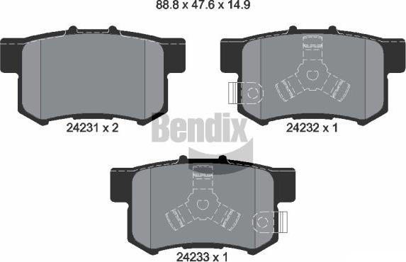 BENDIX Braking BPD2109 — Zestaw klocków hamulcowych, hamulce tarczowe