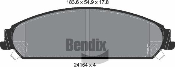 BENDIX Braking BPD2101 — Zestaw klocków hamulcowych, hamulce tarczowe