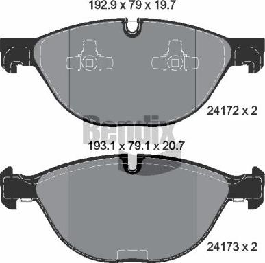 BENDIX Braking BPD2102 — Zestaw klocków hamulcowych, hamulce tarczowe