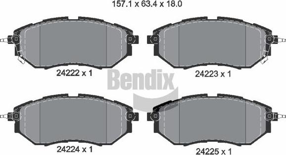 BENDIX Braking BPD2107 — Zestaw klocków hamulcowych, hamulce tarczowe