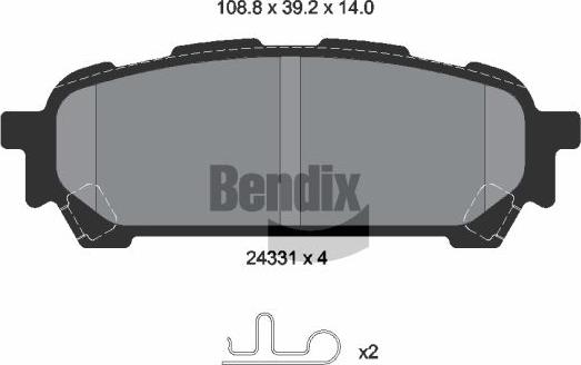 BENDIX Braking BPD2130 — Zestaw klocków hamulcowych, hamulce tarczowe