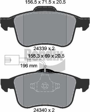 BENDIX Braking BPD2131 — Zestaw klocków hamulcowych, hamulce tarczowe