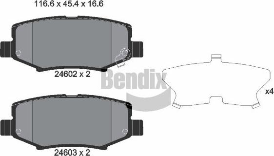 BENDIX Braking BPD2178 — Zestaw klocków hamulcowych, hamulce tarczowe