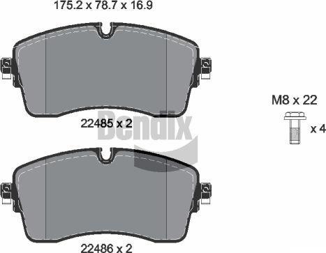 BENDIX Braking BPD2356 — Zestaw klocków hamulcowych, hamulce tarczowe