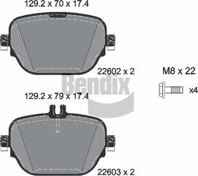 BENDIX Braking BPD2319 — Zestaw klocków hamulcowych, hamulce tarczowe