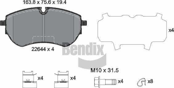 BENDIX Braking BPD2311 — Zestaw klocków hamulcowych, hamulce tarczowe