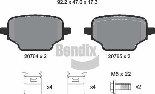 BENDIX Braking BPD2339 — Zestaw klocków hamulcowych, hamulce tarczowe