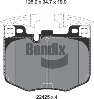 BENDIX Braking BPD2336 — Zestaw klocków hamulcowych, hamulce tarczowe