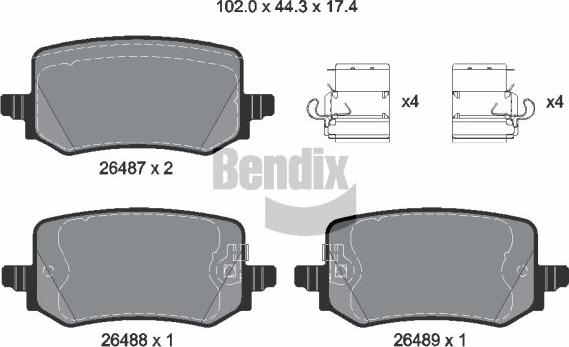 BENDIX Braking BPD2377 — Zestaw klocków hamulcowych, hamulce tarczowe
