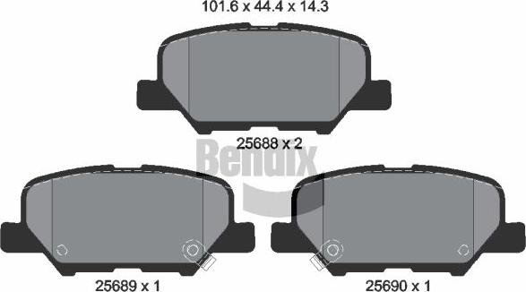 BENDIX Braking BPD2259 — Zestaw klocków hamulcowych, hamulce tarczowe