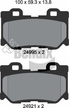 BENDIX Braking BPD2214 — Zestaw klocków hamulcowych, hamulce tarczowe