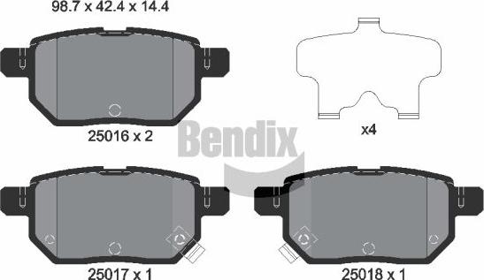 BENDIX Braking BPD2217 — Zestaw klocków hamulcowych, hamulce tarczowe