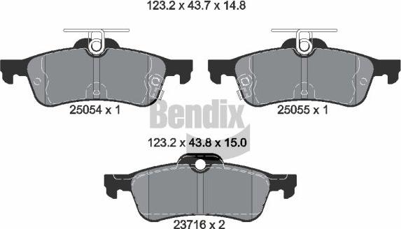 BENDIX Braking BPD2220 — Zestaw klocków hamulcowych, hamulce tarczowe