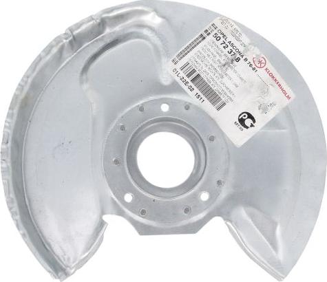 BLIC 6508-03-5072378K — Panel rozbryzgiwujący, tarcza hamulcowa